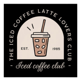 Pôster Rico preto de latão de café gelado