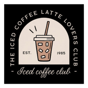 Pôster Rico preto de latão de café gelado