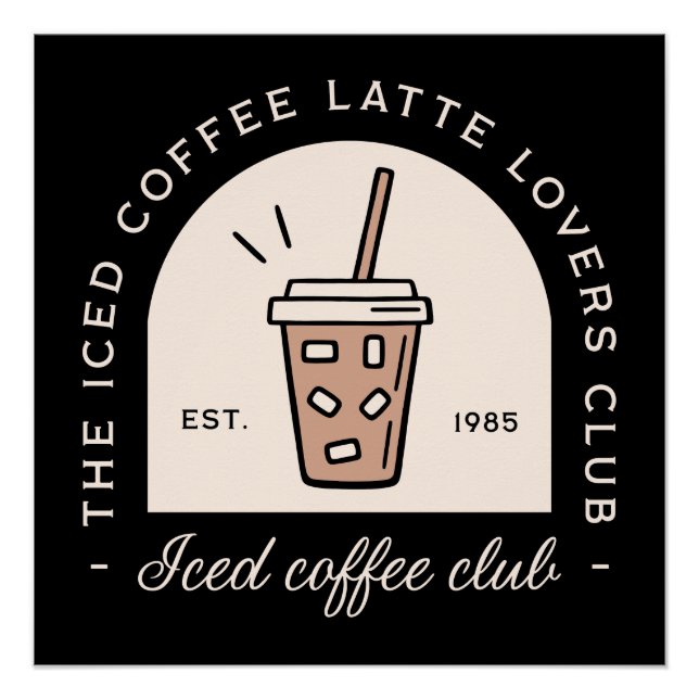 Pôster Rico preto de latão de café gelado (Frente)