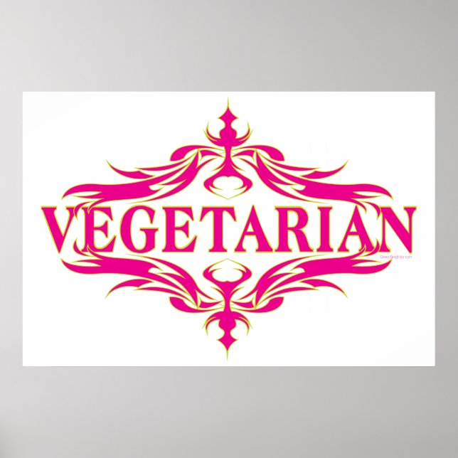Poster Rico rosa - Vegetariana (Frente)