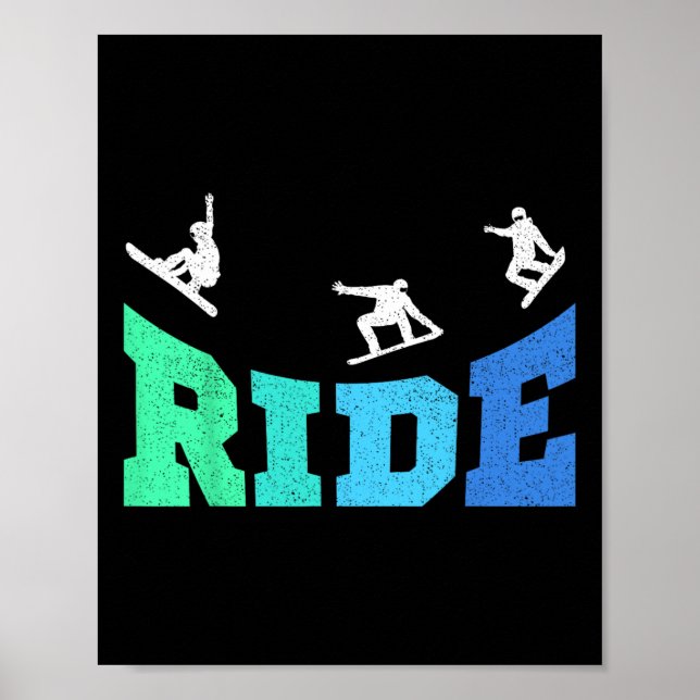 Poster Ride Snowboard Snowboarder Rapazes Snowboard (Frente)
