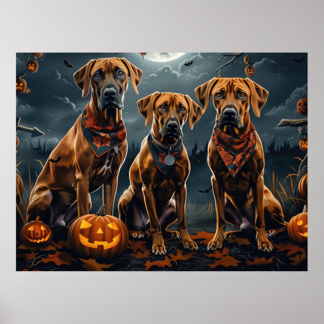 Poster Ridgeback Ridgeback Halloween Spooky (Frente)