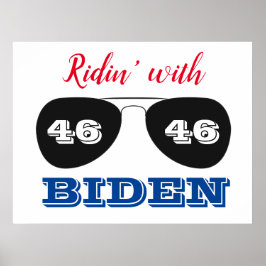 Poster Ridin' com Biden 46 Óculos de sol Aviador