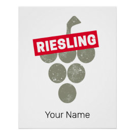 Pôster Riesling Vine Vintage Vinho Bebida Design