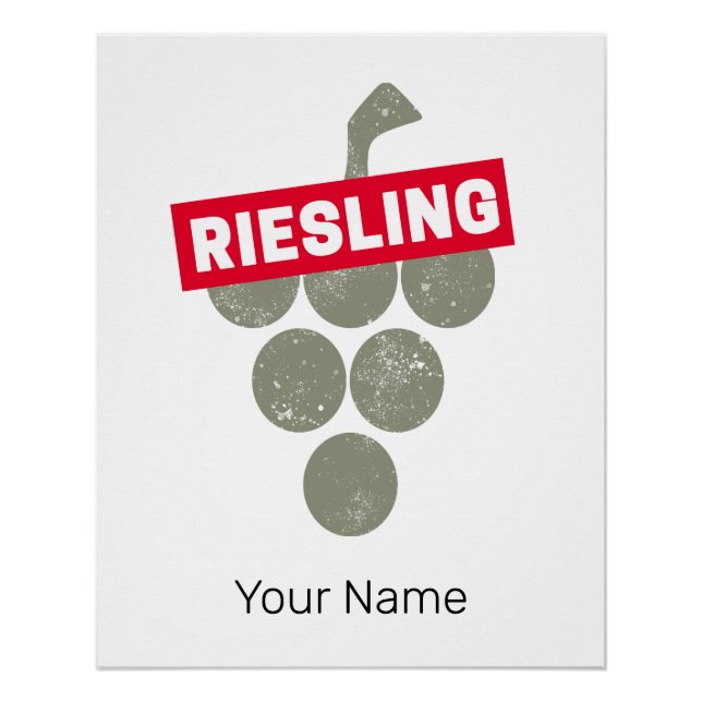 Pôster Riesling Vine Vintage Vinho Bebida Design (Frente)