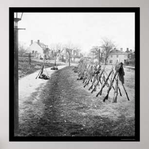 Pôster Rifles federais empilhados em Petersburgo, VA 1865