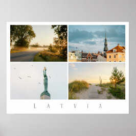 Poster Riga and Latvia Travel Photo Collage