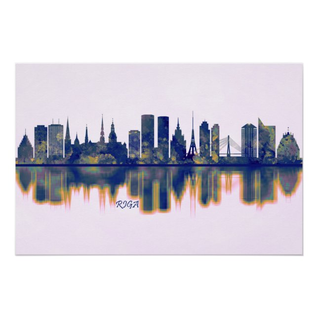 Pôster Riga Skyline (Frente)