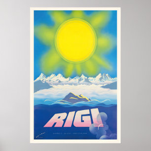 Poster Rigi Suíça Suíça Bernesa Esqui Esporte de Inverno