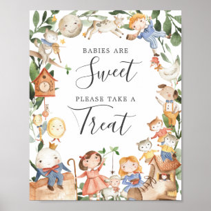 Poster Rimas Infantis Chá de Bebê Os Bebês São Doce Sinal