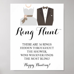 Poster Ring Hunt Bride e Gráfico de Jogo do Chá de panela