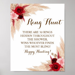 Poster Ring Hunt Pampas Grass Chá de panela Sinal