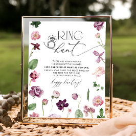 Poster Ring Hunt Sinal de Chá de panela Floral