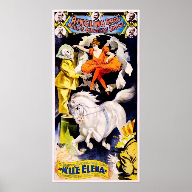 Poster Ringling Bros feat Miss Elena Old American Circus (Frente)