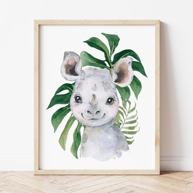 Poster Rinoceronte, Animais da Selva, Animais da Savana,  (Criador carregado)