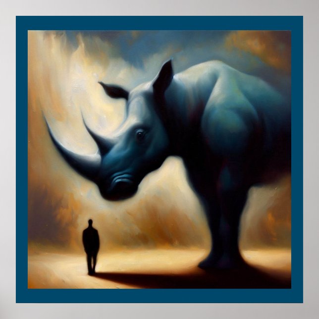Poster Rinoceronte Animal Espiritual 1 (Frente)