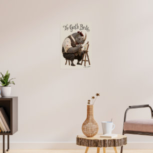 Poster Rinoceronte com um Pincel