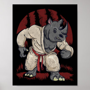 Poster Rinoceronte Rino Artes Marciais Mma Karate Ku