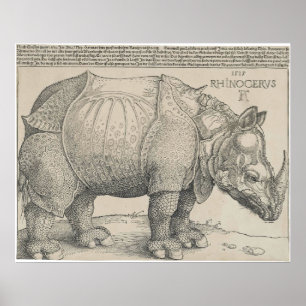 Poster Rinoceronte, Woodcut por Albrecht Durer