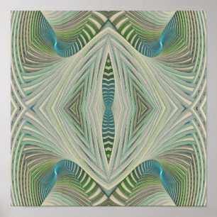 Pôster Rio Abstrato Azul 12 pol x 12 pol
