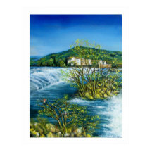 RIO ARNO EM ROVEZZANO Florença Toscana Paisagem