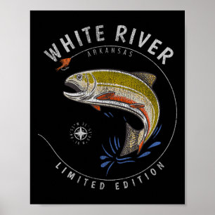 Poster Rio Branco Arkansas Truta Fly Fishing Souvenir Br