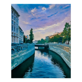 Pôster Rio Cênico Através da Cidade ao Sol