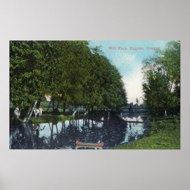 Poster Rio Cênico com Canoe SceneEugene, OR (Frente)