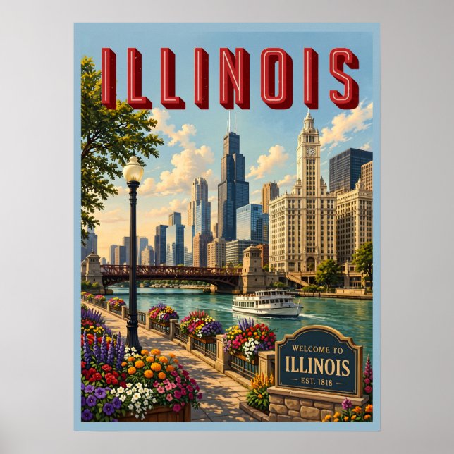 Poster Rio Chicago Illinois (Frente)