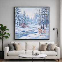 Rio Congelado - Estilo de Arte Pintura Paisagem