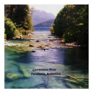 Pôster Rio Correntoso, Patagônia, Argentina,