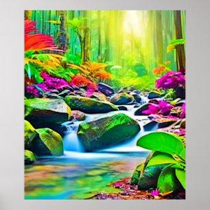 Poster Rio da Floresta Tropical Vivid