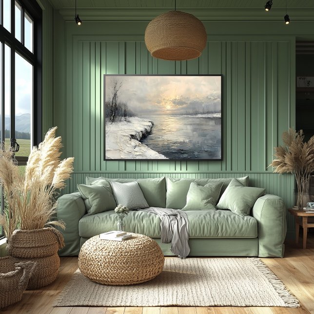 Poster Rio de inverno pacífico em Sunrise, Paleta Texturi (Criador carregado)