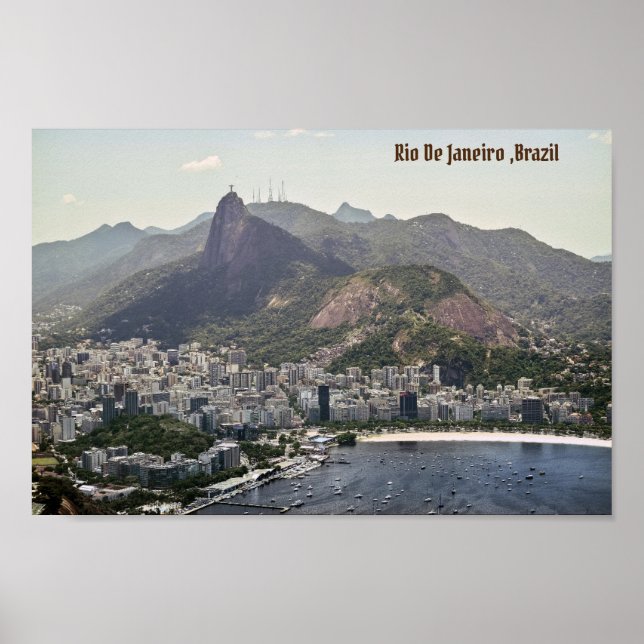 Poster Rio de Janeiro, Brasil Montanha Praia (Frente)