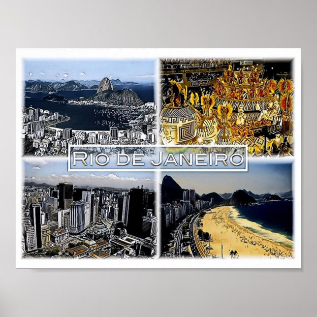 Poster Rio de Janeiro - Brasil - Mosaico - (Frente)