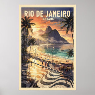 Poster Rio de Janeiro Brasil Viagem Antiga