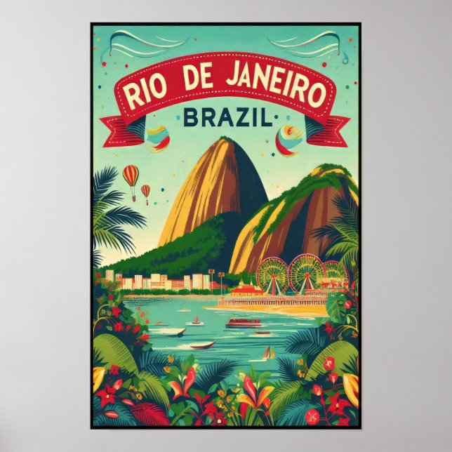Poster Rio de Janeiro: Cores Vibrantes do Brasil (Frente)