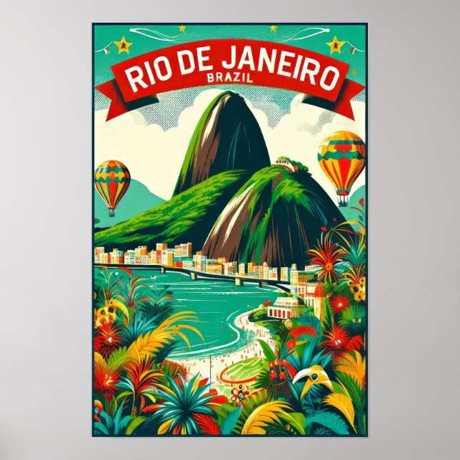 Poster Rio de Janeiro: Cores Vibrantes do Brasil (Frente)