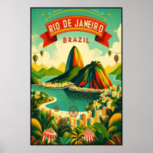 Poster Rio de Janeiro: Cores Vibrantes do Brasil