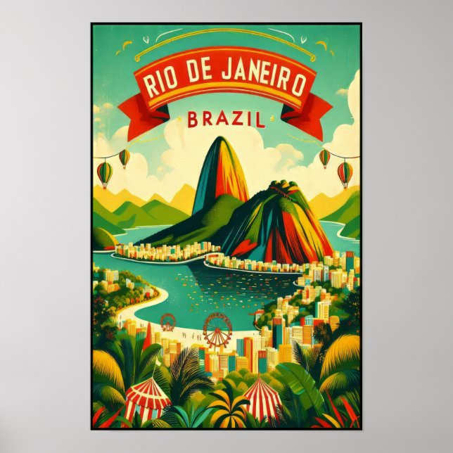 Poster Rio de Janeiro: Cores Vibrantes do Brasil (Frente)