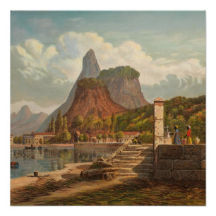 Pôster Rio de Janeiro, Mont Corcovado e Baía de Botafago