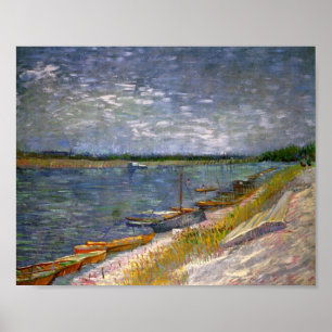 Pôster Rio e Barcos Removendo Van Gogh Belas Arte