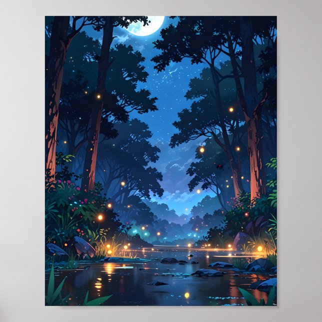 Poster Rio Florestal ao Luar (Frente)