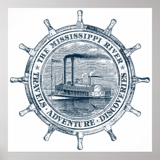 Poster Rio Mississippi. Viagens. Aventura. Descobertas (Frente)