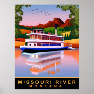 Poster Rio Missouri, Montana, Cruzeiro Turístico, Viagem