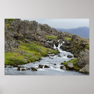 Poster Rio no Parque Nacional de Þingvellir, Islândia