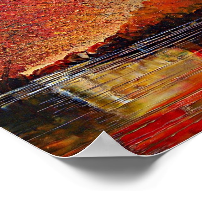 Poster Rio, pintura de abstrato. (Borda)