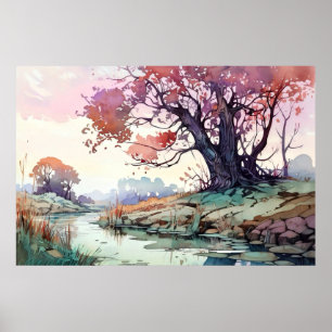 Poster Rio Rural Watercolor