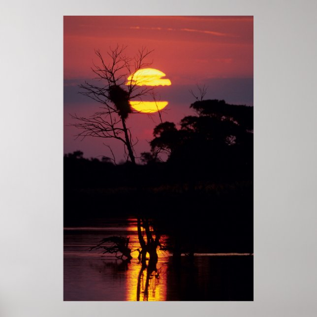Pôster Rio Sabi ao Pôr-do-Sol, Parque Nacional Kruger (Frente)
