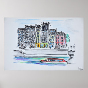 Poster Rio Seine   Ile Santo-Louis, Paris